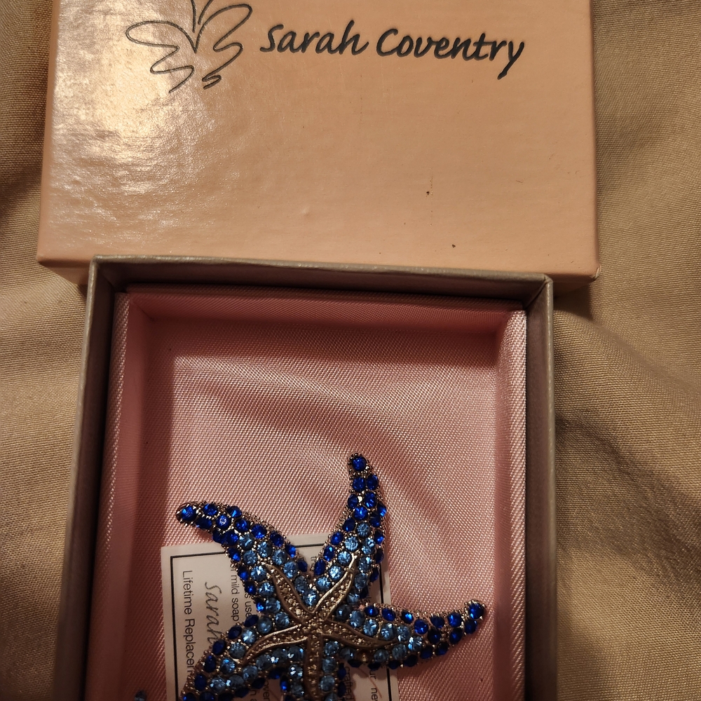 Sarah Coventry Blue Starfish Brooch
